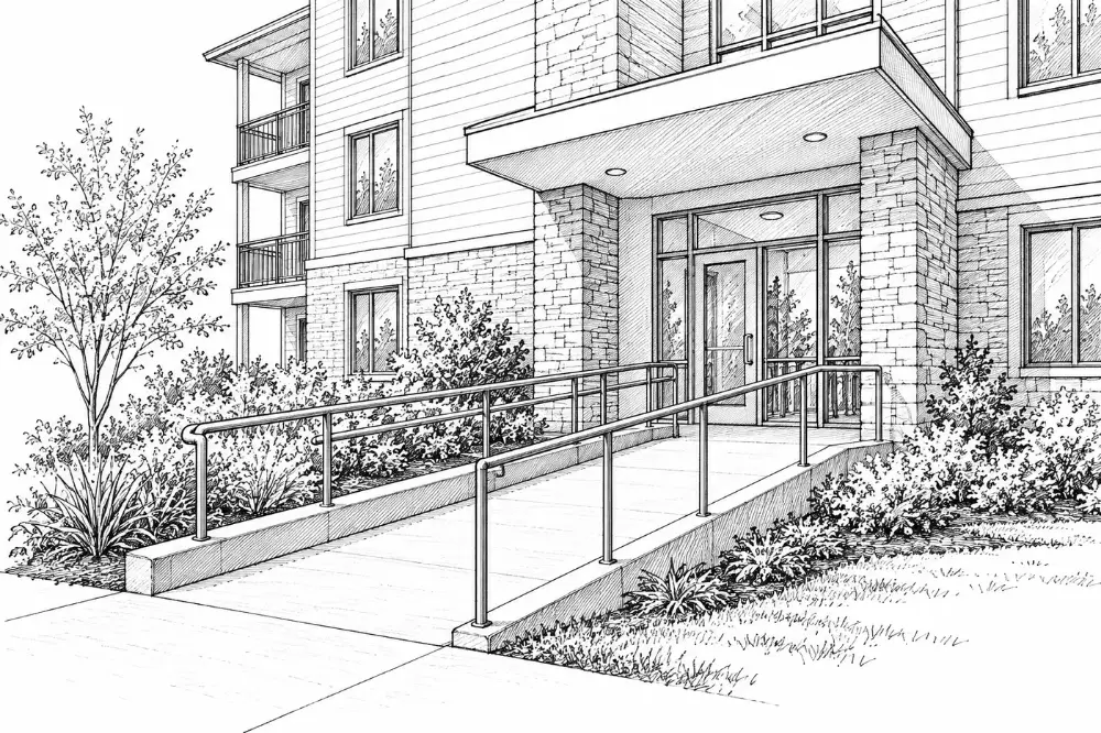 Drawing: accessible entrance (access)