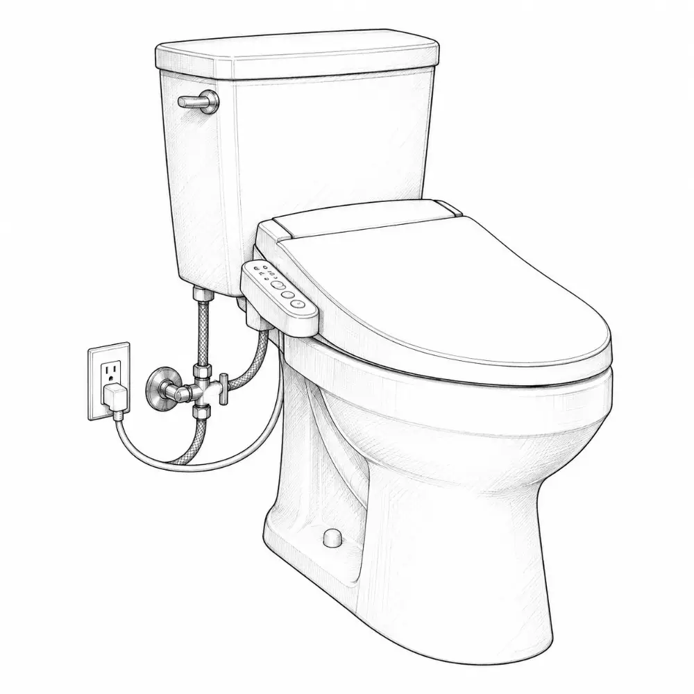 Outlet beside toilet