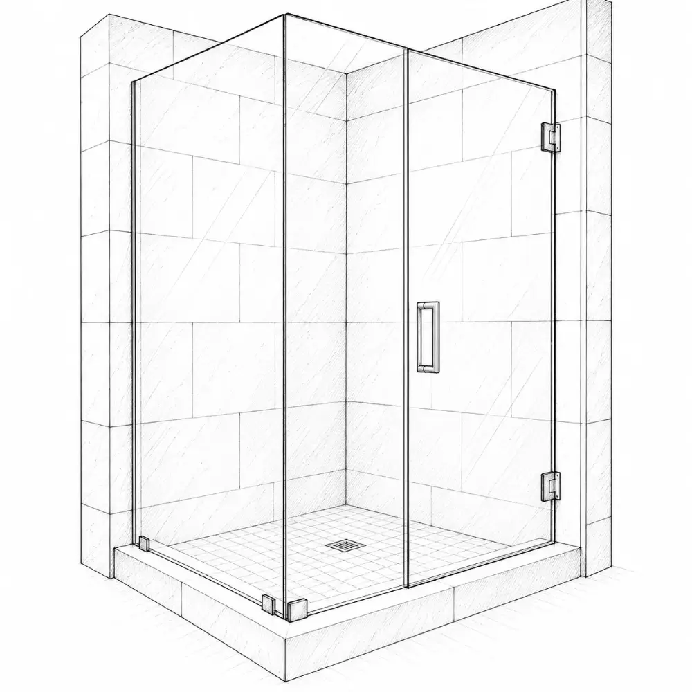 Frameless glass enclosure