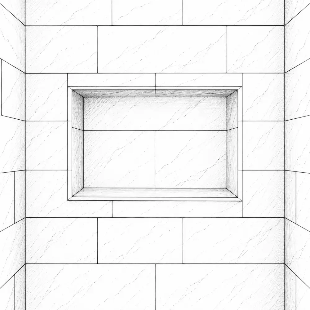 Recessed shower niche