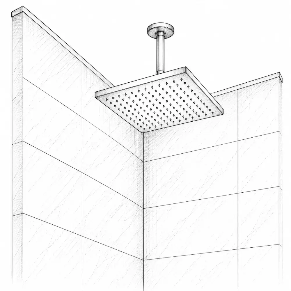 Ceiling-mounted rain head