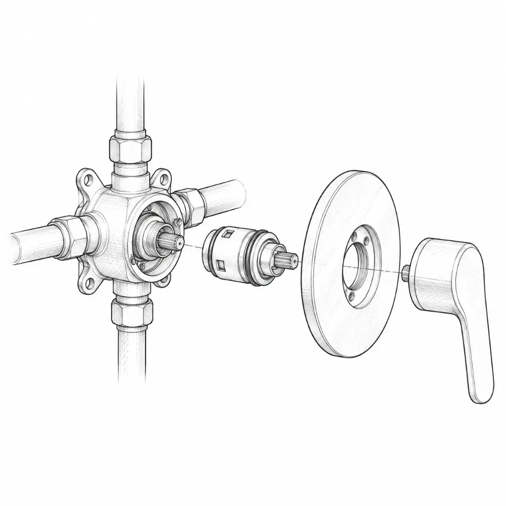 Drawing: Shower valves