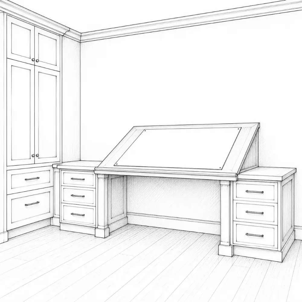 Designer at drawings