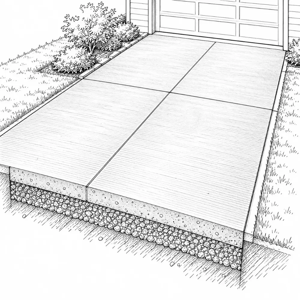 Concrete driveway with joints