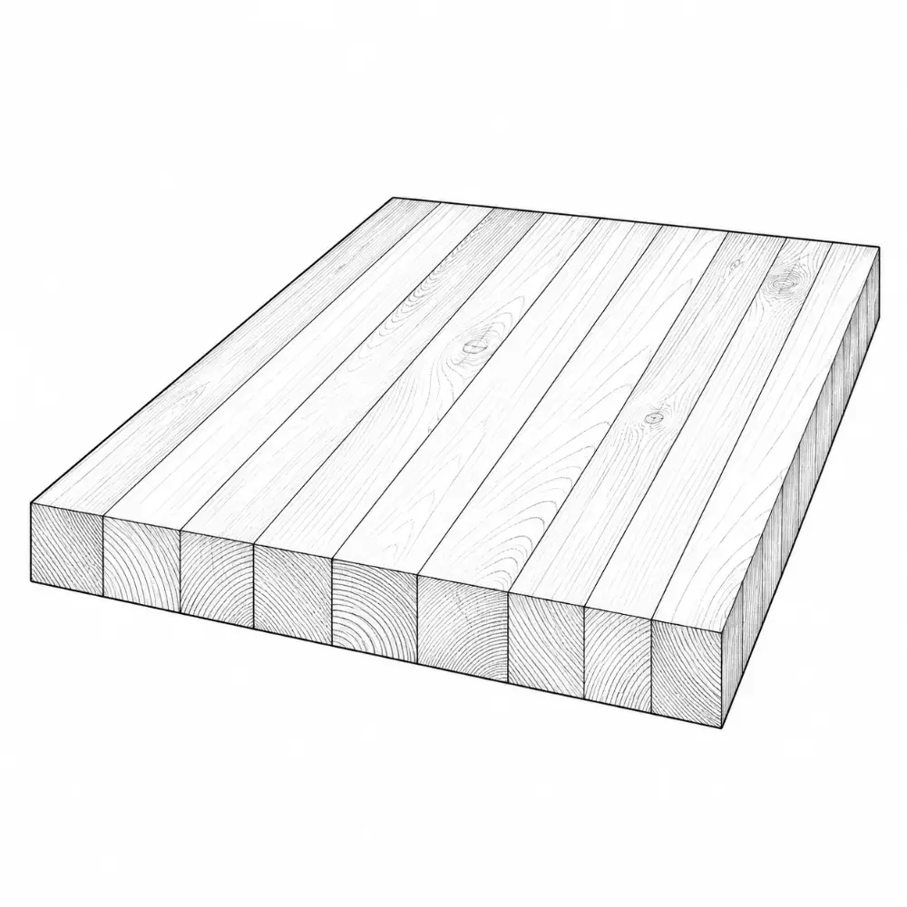 Edge-grain wood top