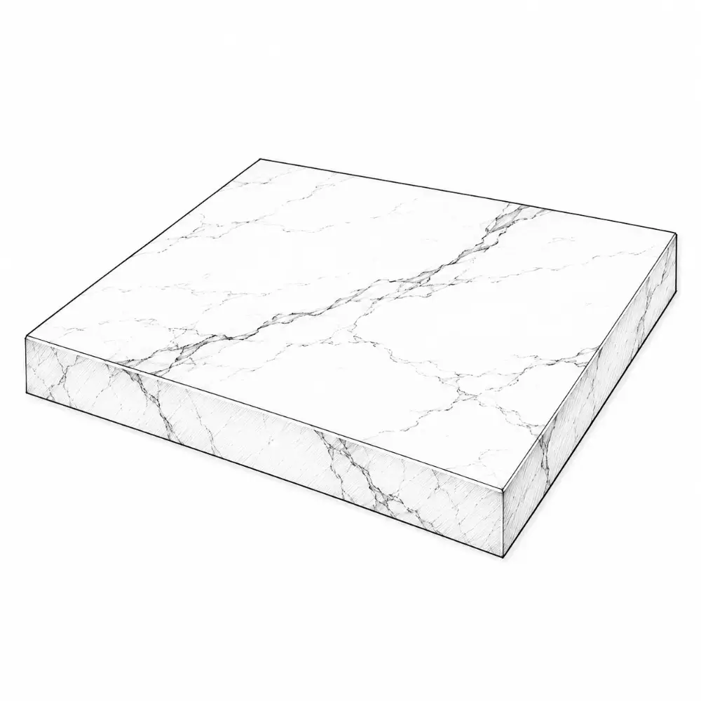 Veined marble slab