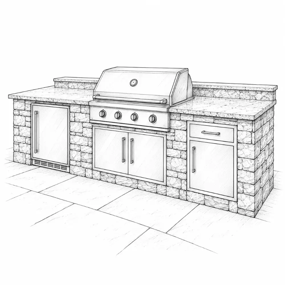 Outdoor kitchen counter