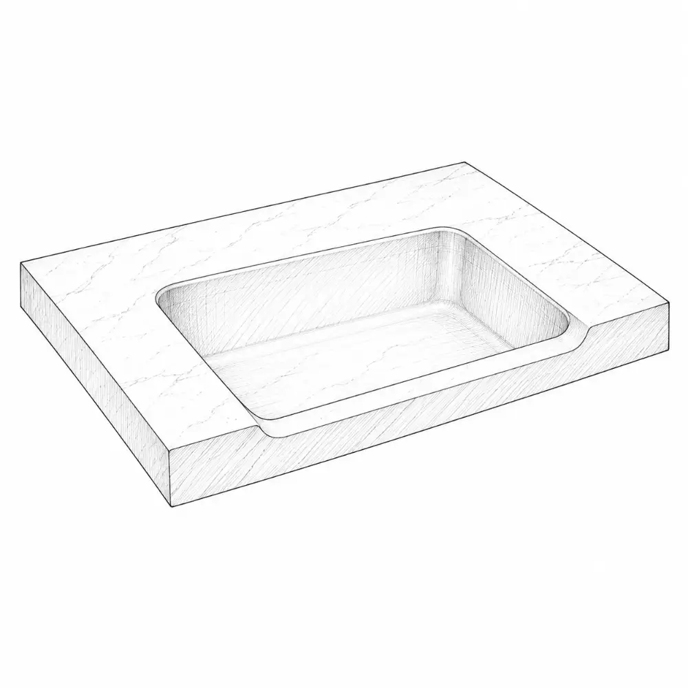 Seamless solid surface with integral sink