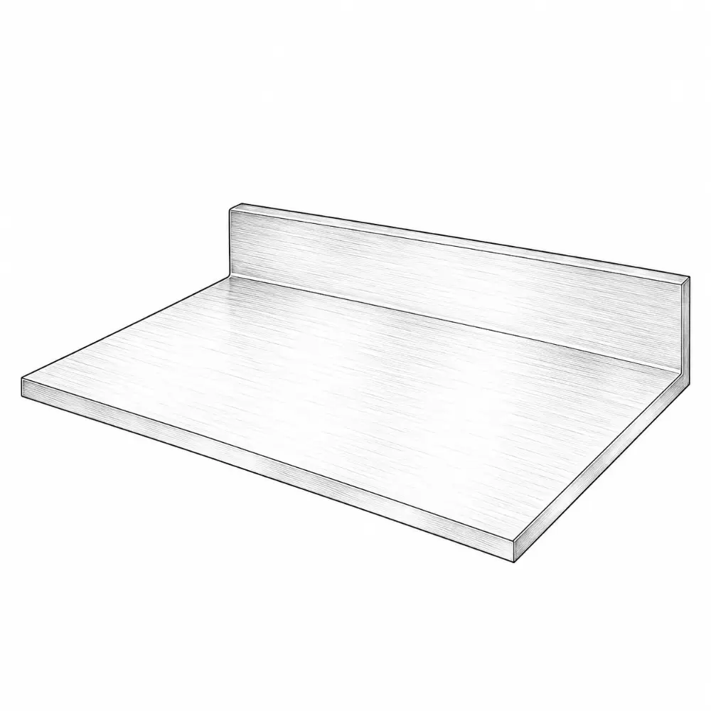 Stainless top with integral backsplash