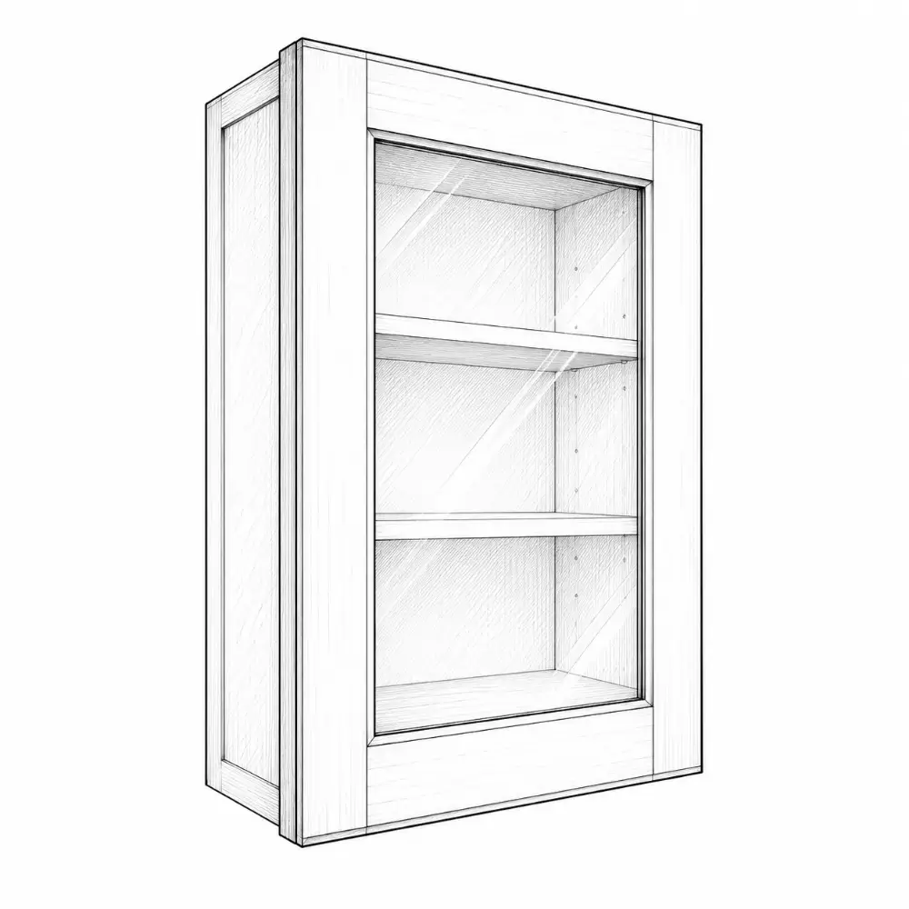 Framed door with glass panel