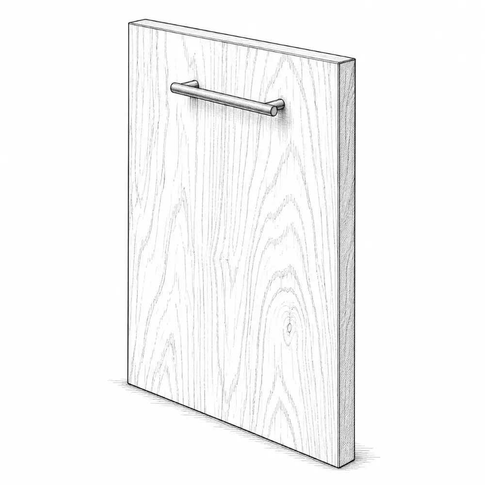 Flat slab door, crisp edges