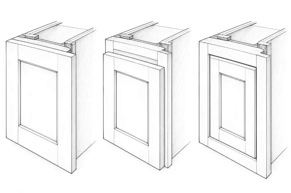 Three section details: full overlay, partial overlay, inset