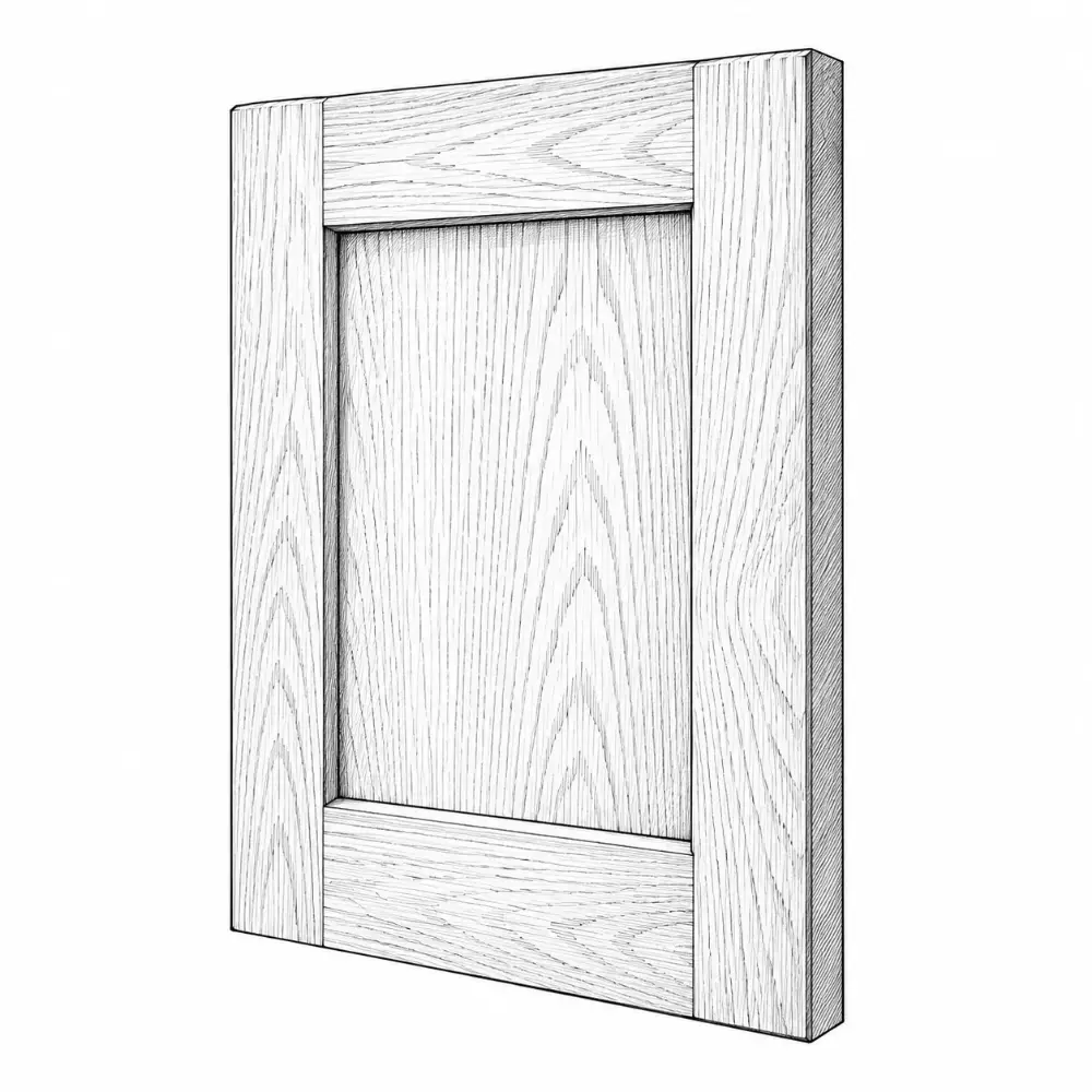 Stained wood door with grain
