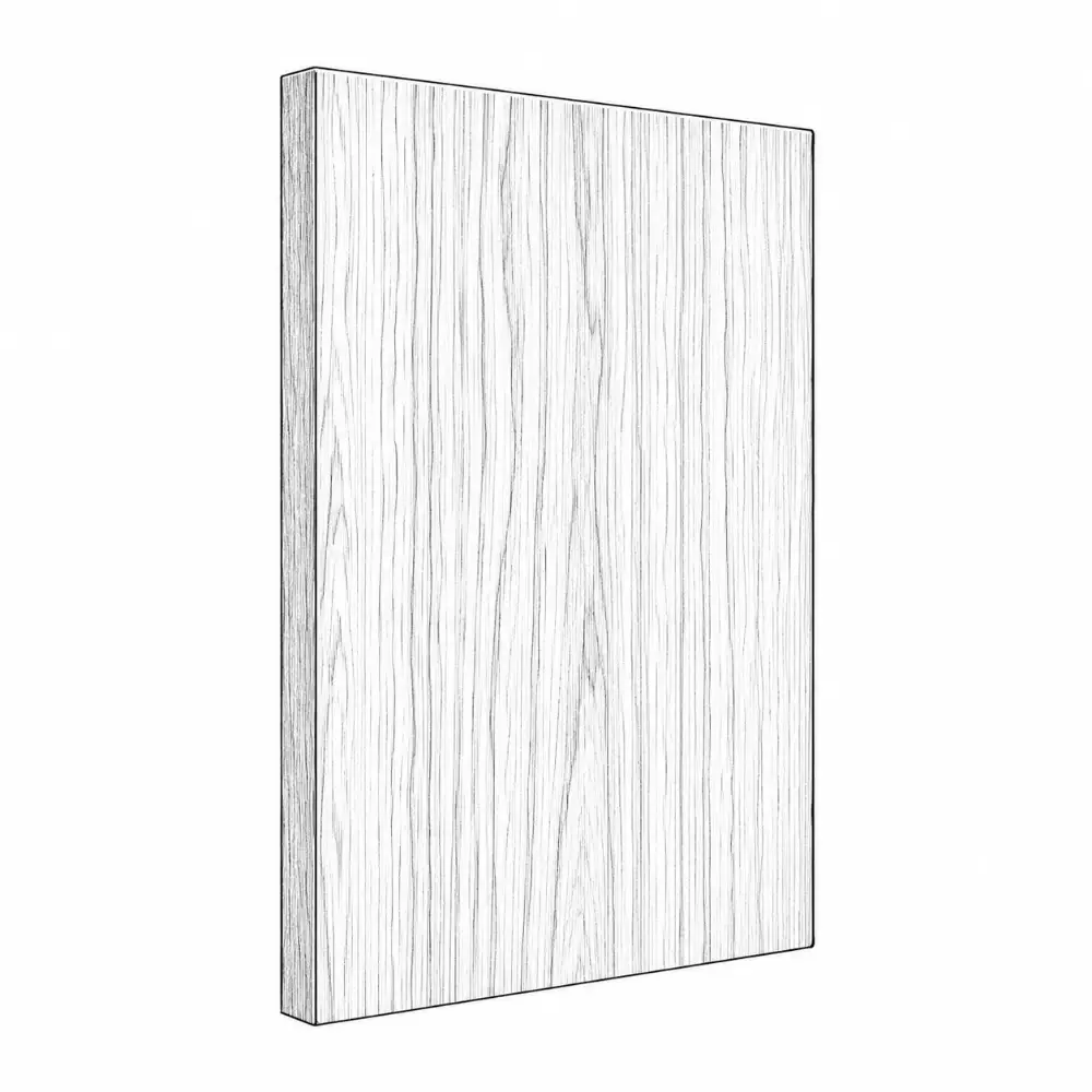 Slab door with continuous veneer grain