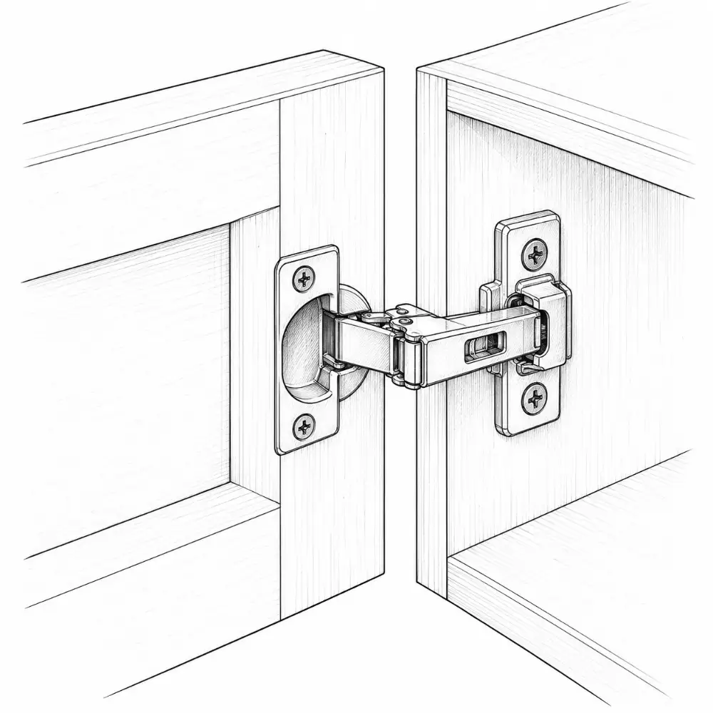 Drawing: hinges (kitchen)