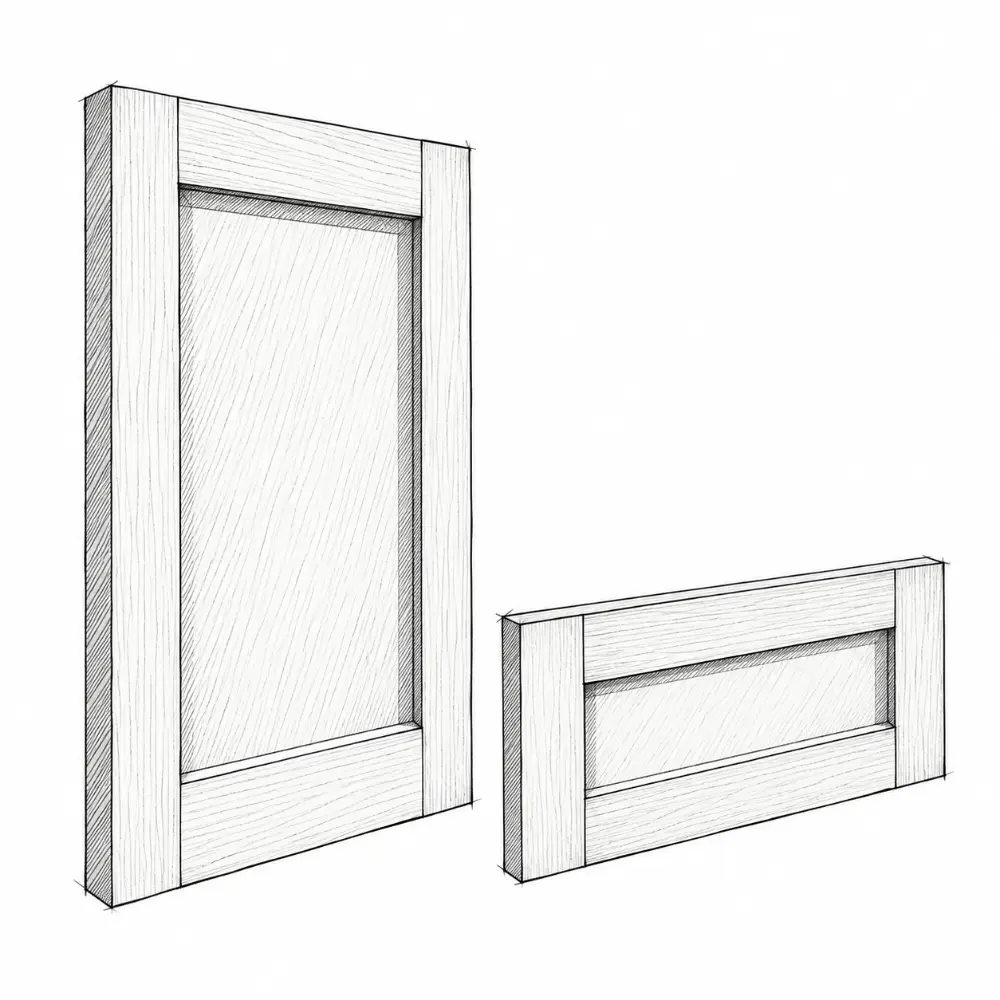 Drawing: Door + drawer front