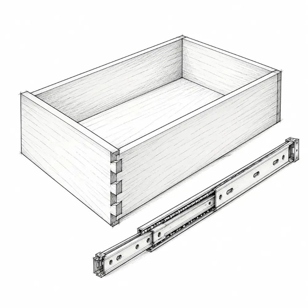 Drawing: Drawer box + slides