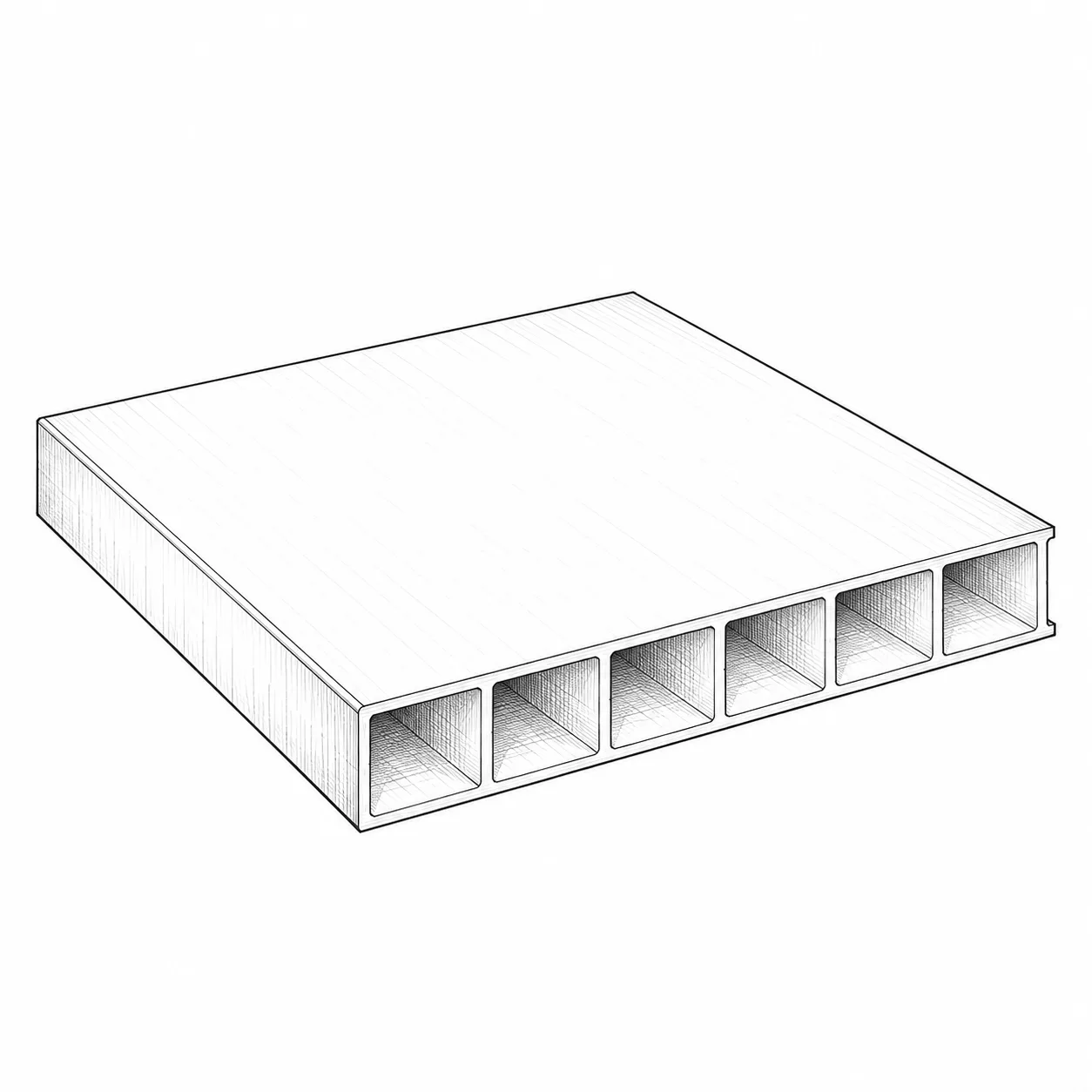 Hollow-core polymer panel