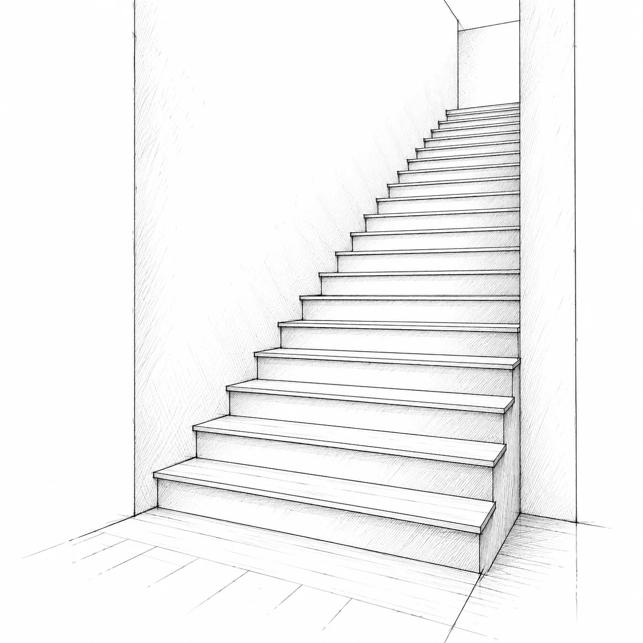 Stair with no rail