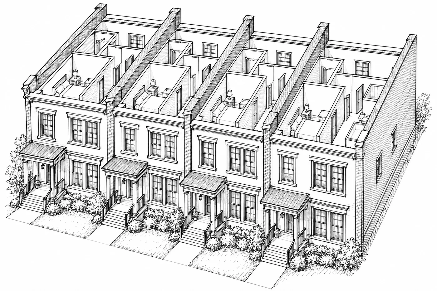 Row of townhouses